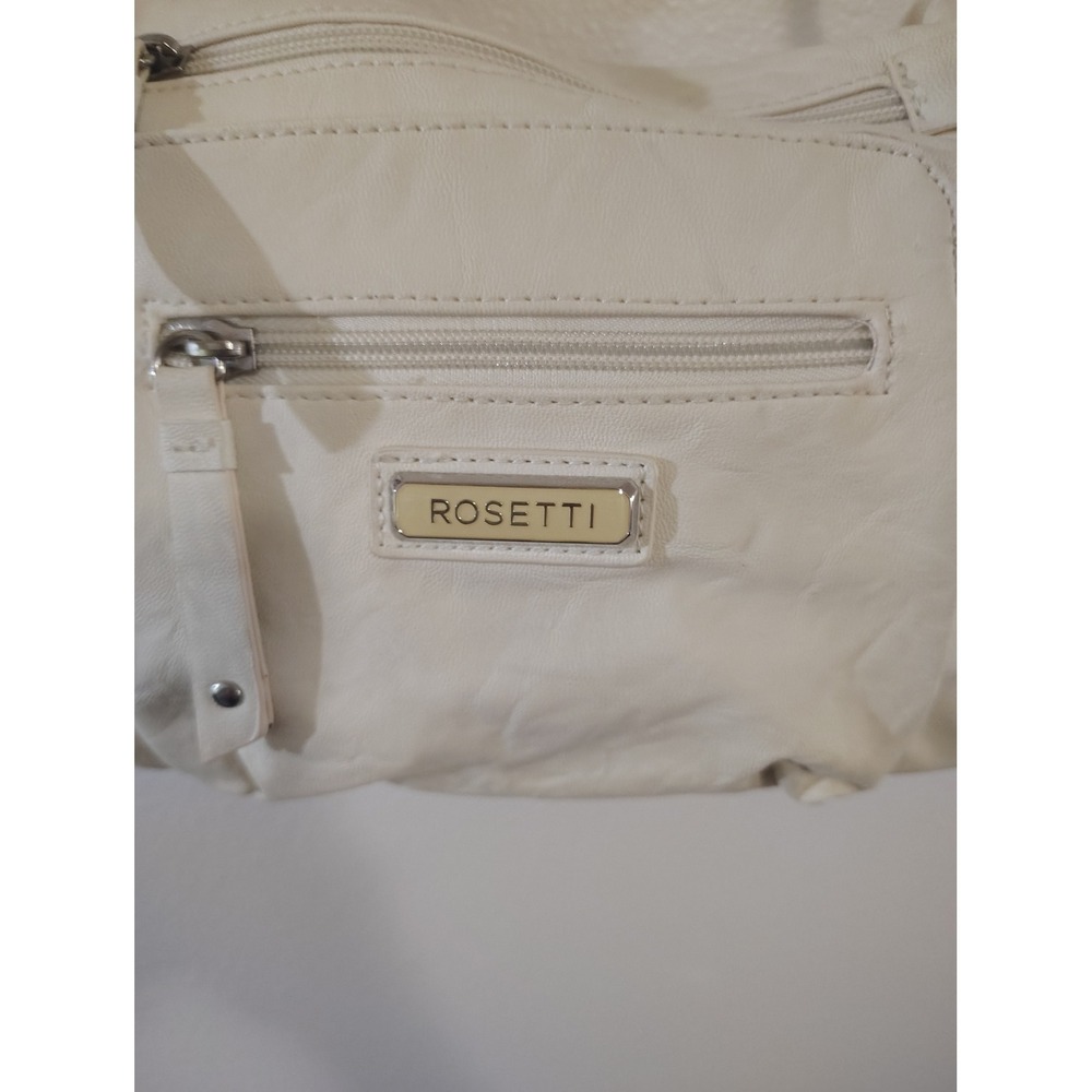Rosetti Cream Vegan Leather Crossbody Bag Multi-Pocket‎ Shoulder Purse Cream